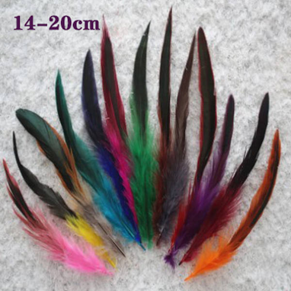 50 Stk Parti Naturlig Farve Hanefjer 6-8 Tommer Fasan Chic Red