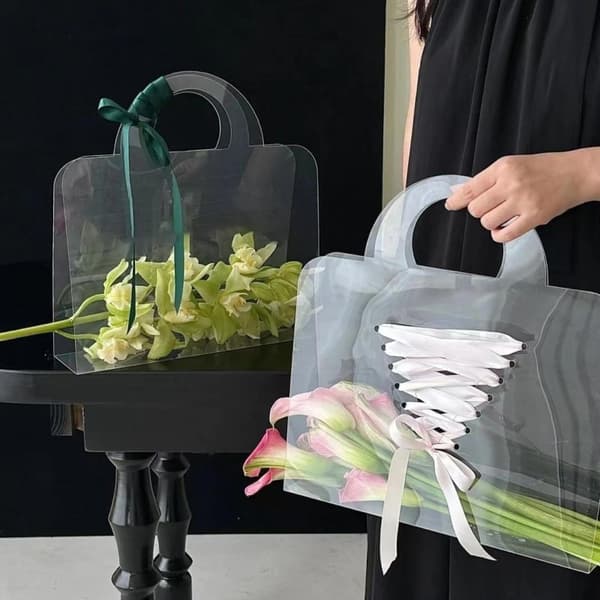 Läpinäkyvä PET-kukkakori Kimppukassi Kukkakääre A3