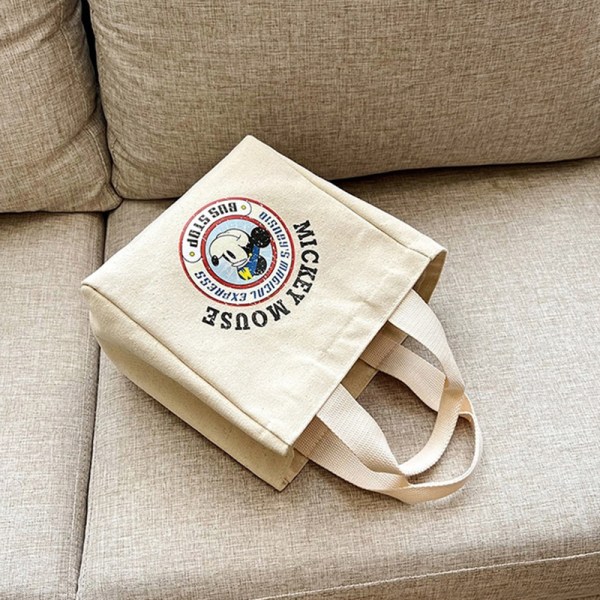 Ny Canvas Cartoon e Dam Shopping Bag Dam Fritid Enkel Beige