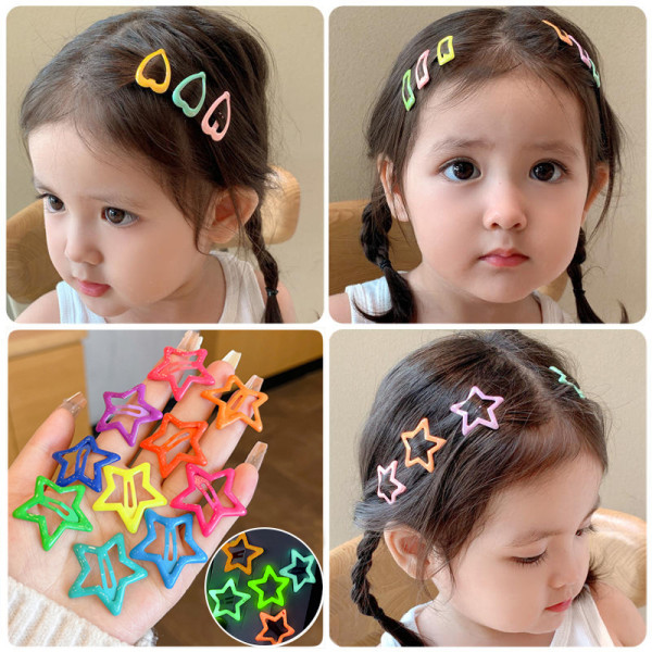 10 STK Candy Color Luminous Star Hårklemmer For Barn Jenter Headw A2