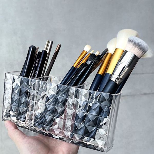 Makeup børste øjenbrynsblyant opbevaringsstativ tre rum Sto Clear