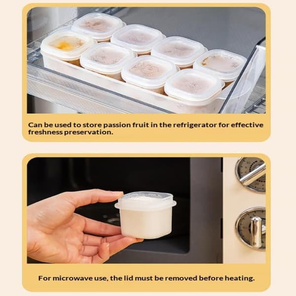 Minifrysbox med lock sås sylt konserveringslåda färskhållning 1Pcs