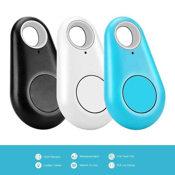 Vanndråpe Bluetooth Anti-tapt Tracker Toveis kjedeobjektfinne Black