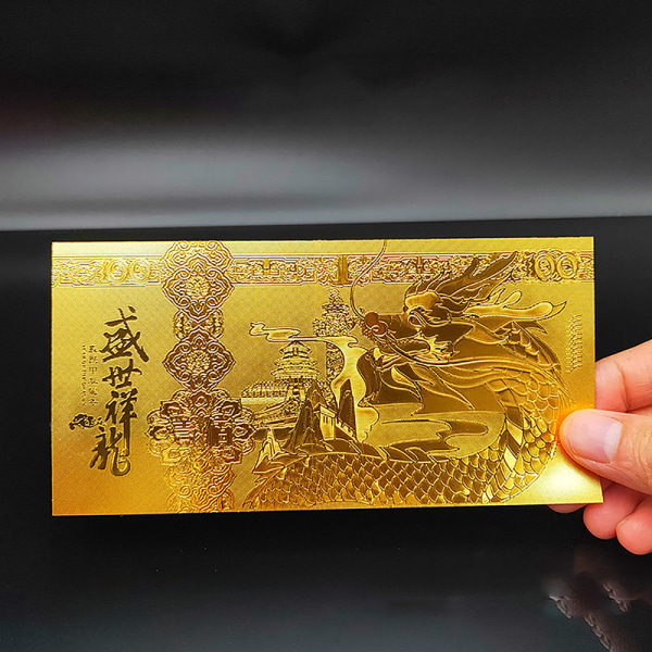 2024 Dragon Year Note Mønt Guldbelagte erindringssedler til A2
