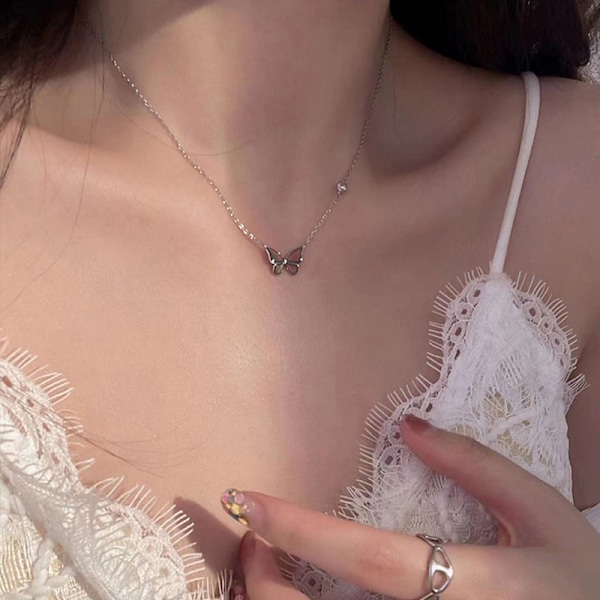 Mood Halsband Butterfly Pendant Halsband Temperaturkontroll C