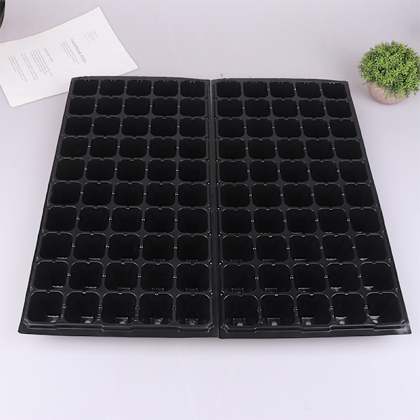 2 stk. 50 cellers plantespirer bakker i plast til spiring af frø - sorte Black