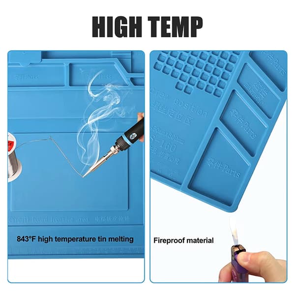 Silikone loddepude skrivebordsplatformsmåtte til svejsestation Ir A6