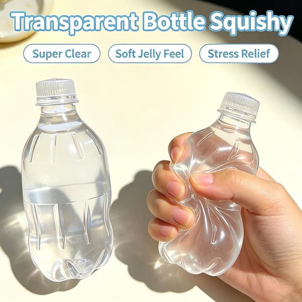 Transparent vattenflaska leksak klar gelé Fidget leksak långsamt stigande A2