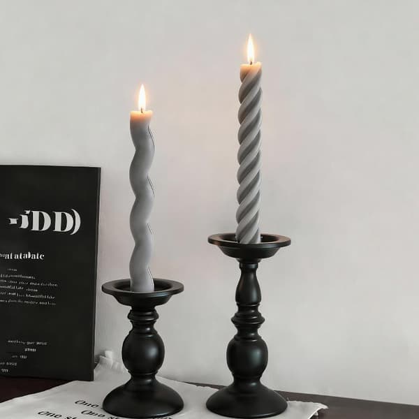 Lang Spiral Silikon Stearinlysform DIY Vridd Lang Stang Voksstift F