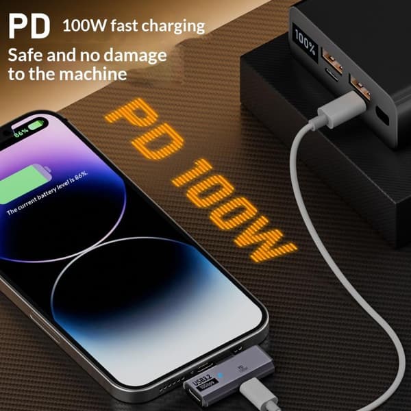 2-i-1 Typ C OTG-adapter USB C hane till USB-C hona USB 3.2 Sp Gray
