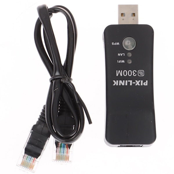 Trådløs LAN-adapter WiFi Dongle RJ-45 Ethernet-kabel