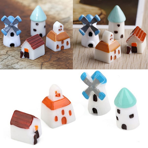 DIY vindmølle hus mini hage dekor mikro dukkehus ornament