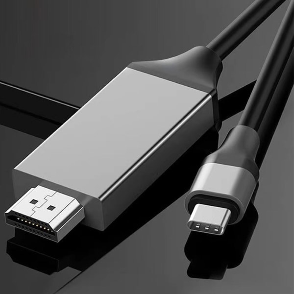 4K 1080P USB 3.1 Typ C till HDMI-kompatibel adapterkabel USB-C black