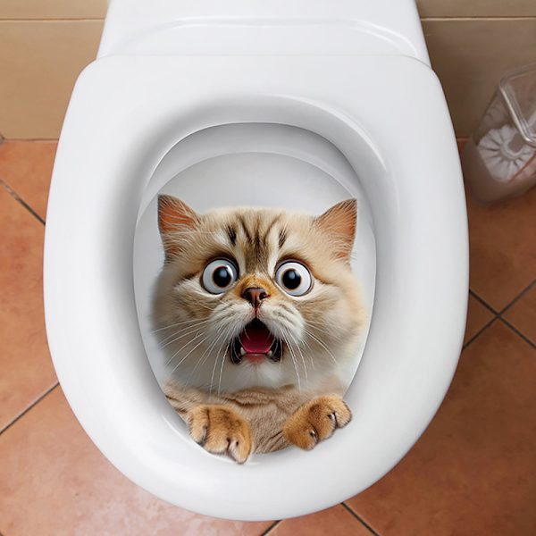 Vedenkestävä wc-kannen tarra Uutuus Creative Funny Toile A8