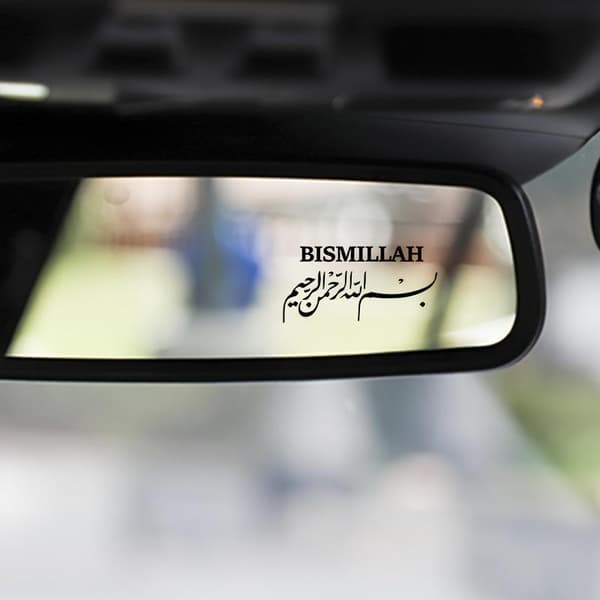 2/4/6 stk Bismillah Islamsk Bilklistremerke Selvklebende Bakspeil M Black 2pcs