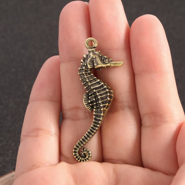 Antik messing solid hammerhaj blåhval figur miniature Feng Sh A2