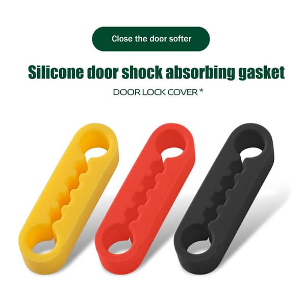 Bildörrlås Silikonskydd Absorberande Dynor Dörrlås Spärrskydd Red 1Set