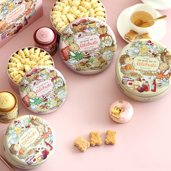 Ny håndmalet Illustration Tin Box smykker Candy Wedding Fa B