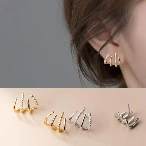 1 Par Elegant e Earing Claw Ear Hook Clip Stud Øreringe til Wom