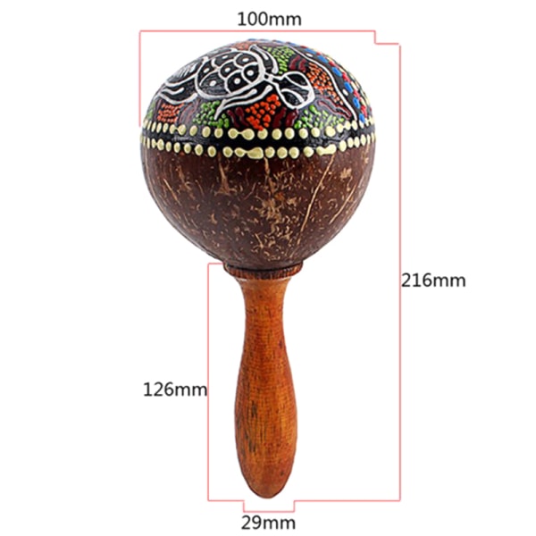 Coconut Shell Sand Hammer Shaker Hand Rattle Percussion Musical