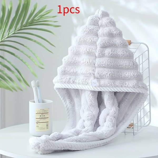 Hårtorkhandduk Stark Absorberande Snabbtorkande Hårmössa Mikrofi gray 1pcs