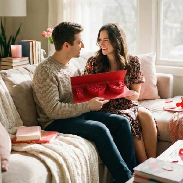 Stor rektangulär \"I Love You\" tom låda, romantisk röd färg Red