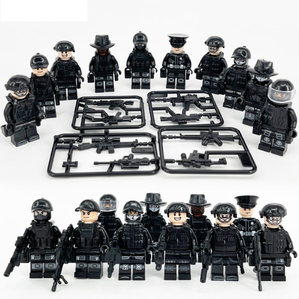 Militärserien samlade skurken 36 minifigurer och jeep black