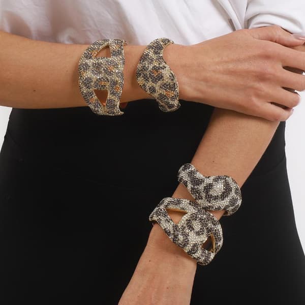 Uregelmessige leopardmønstrede metallarmbånd for kvinner personlig A2
