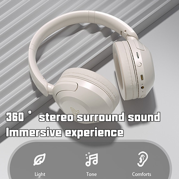 Bluetooth trådløse hodetelefoner Aktivt støyreduserende spill Spor White
