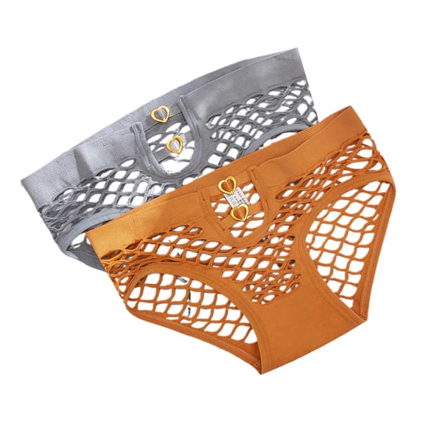 Dame Sexy Sømløs Mesh Midje Metallspenne Utstanset BH Orange