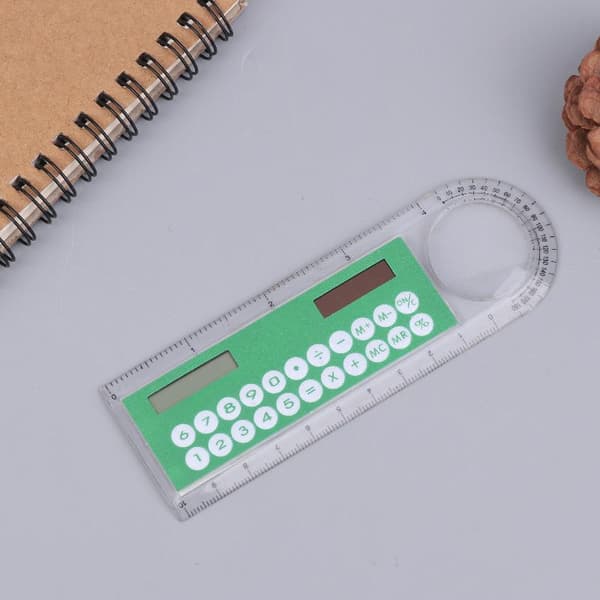 10 cm lineal lommeregner solcellekort mini beregning studerende aritmetik Green