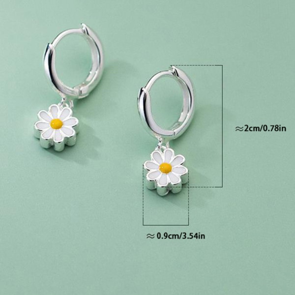 1 Par nye Simple e Daisy Flower Pendant Stud øreringe til kvinder