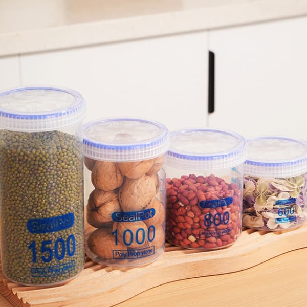 1 st förseglad förvaringslåda transparent kök spannmålsorganisatör St 1000ml