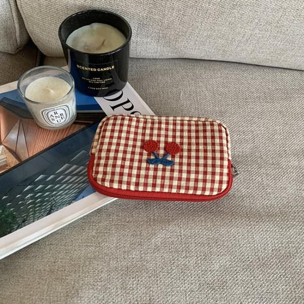 Enkel polyesterternet makeuptaske Multifunktionel stof toilettaske Small