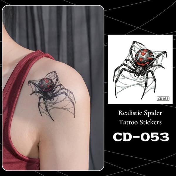 5 stk midlertidige klistremerker for Halloween kroppsdekor Edderkopp A3