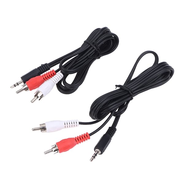 3,5 mm jack til 2 RCA stereo 3,5 mm han til 2RCA han koaksial Aux 200CM