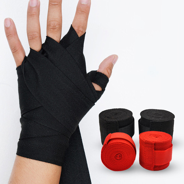 Bomullsboxningsbandage Handledslindor Combat Protect Boxing Sport K Black