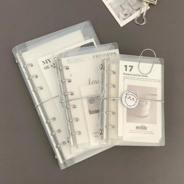 M5 A6 Diagonal PP Tre Fold PP Løs Notesbogomslag Mini Porta White A7