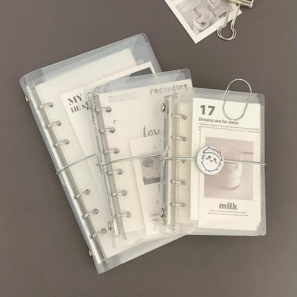 M5 A6 Diagonal PP Trefold PP Løs Notatbokomslag Mini Porta White A6
