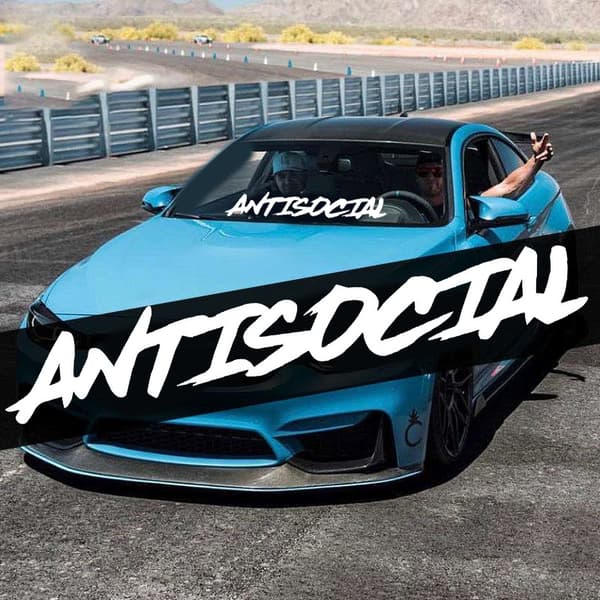 Antisocial bilmærkat Flag forrude Creative Competition Lad Black