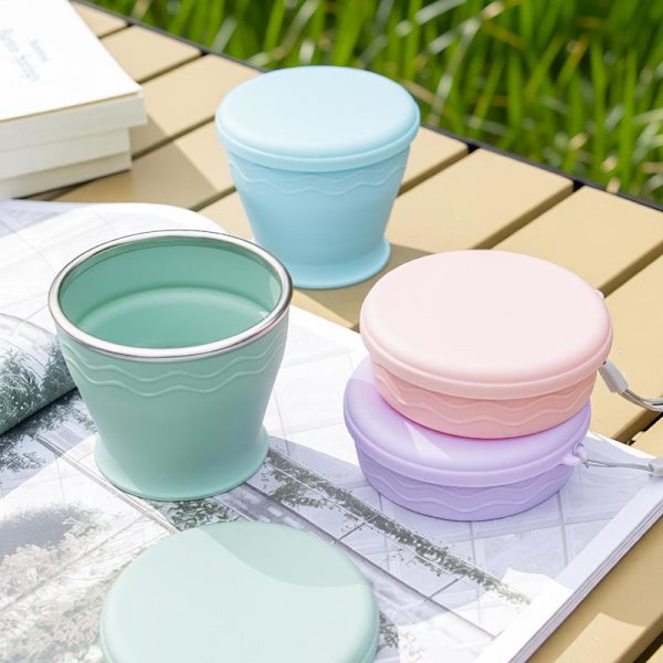 Vikbar silikonmugg Pink