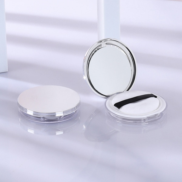 Ultratynd plastikpulverkasse Løs Pot Travel Makeup Sifter Co Silver