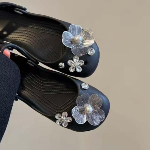 Mote Blomst Perle Rhinestone Skosmykker Avtakbar Dekor
