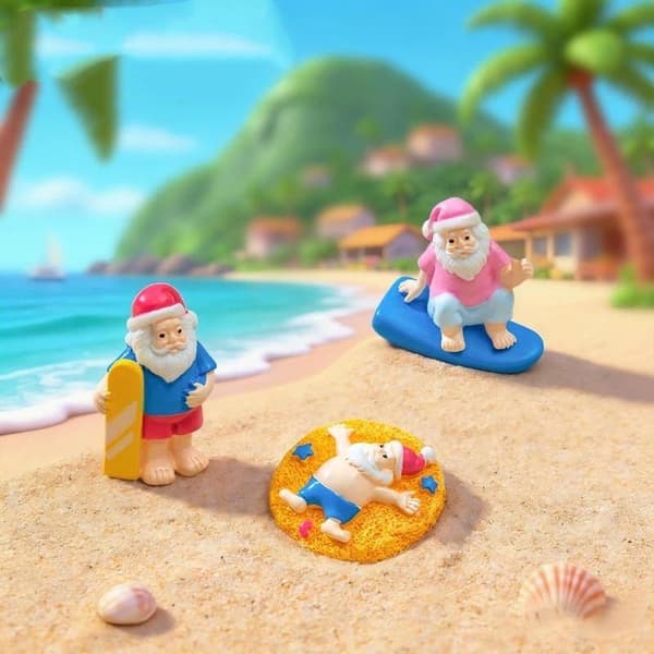 Mini Resin Sommar Tomtefigurer Bedårande Design För Strand A3