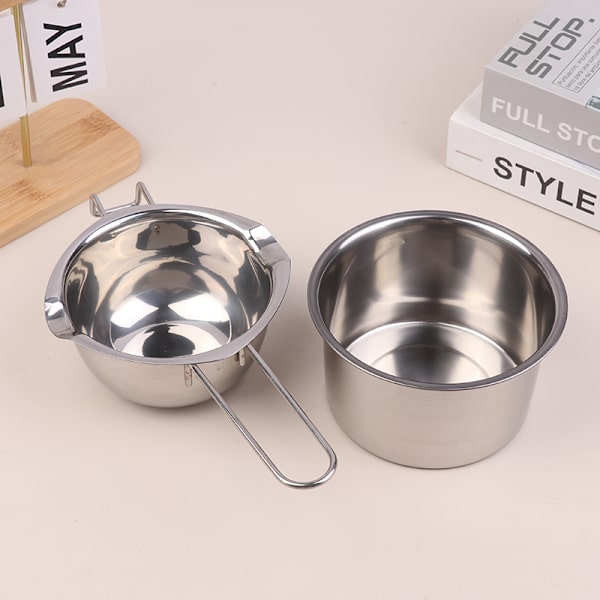 Smeltedigel til stearinlys med gryde i rustfrit stål til smeltning af chokolade Silver