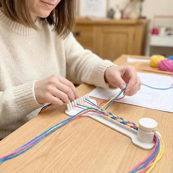 DIY Armbåndsfremstilling Væveværktøj Håndværkssæt Mini Justerbar Plas Red