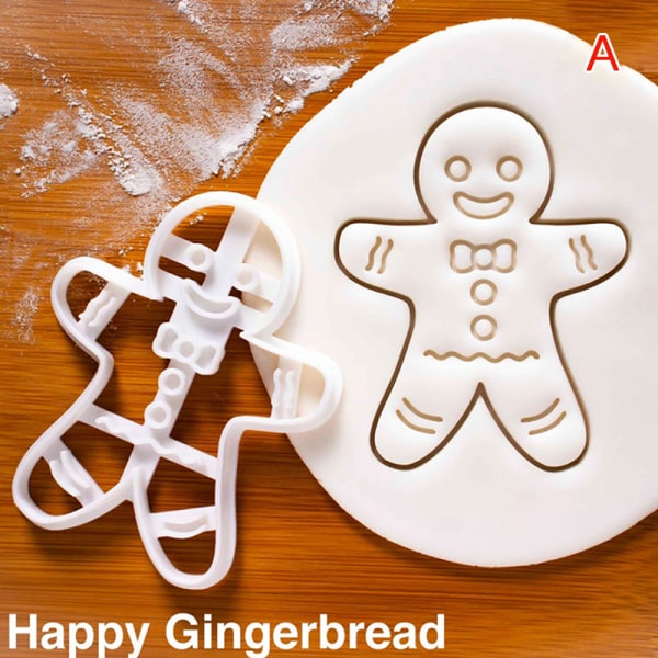 1 stk Christmas Gingerbread Man Cookie ters DIY Plastic Cartoon P A