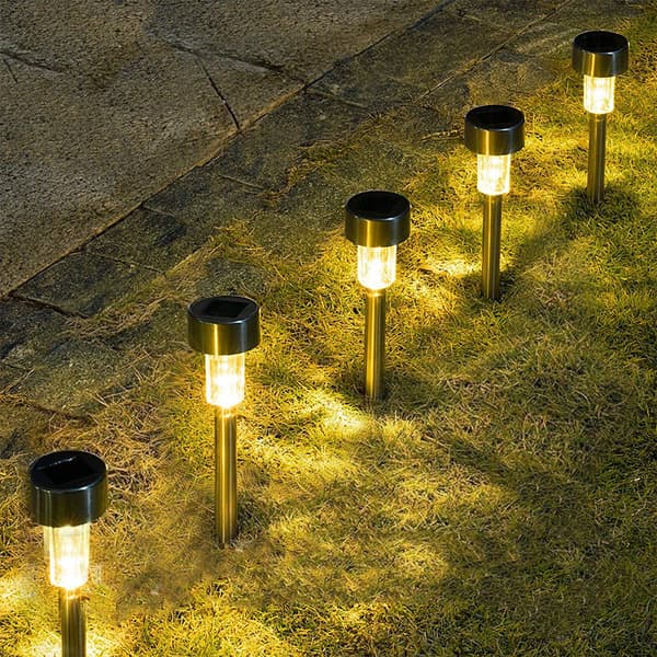Solar Lamp Powered LED Lights Färgglada utomhus regnsäker uteplats warm