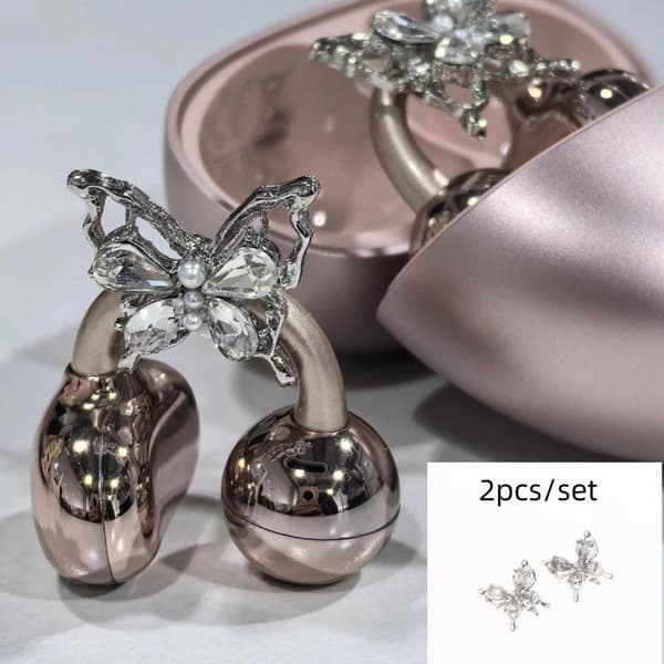 2 stk Rhinestone-dekor for klips-ørepropper, åpne øre-dekorative Z