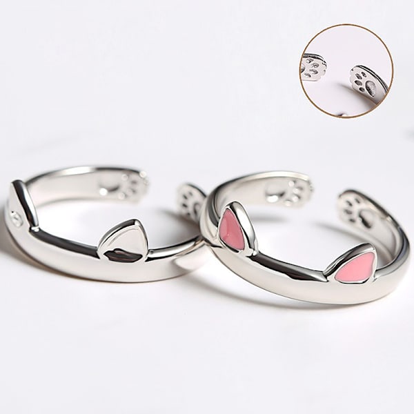Fashion e Cat Ear Open Justerbar Fingerring For Damesmykker C